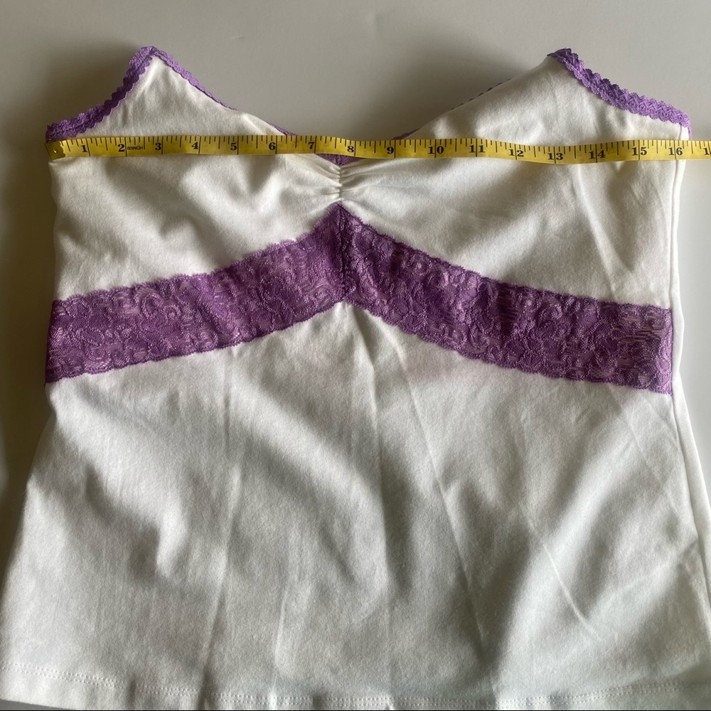 Moda International White & Purple Lace Bralette Tank Top - Picture 10 of 10